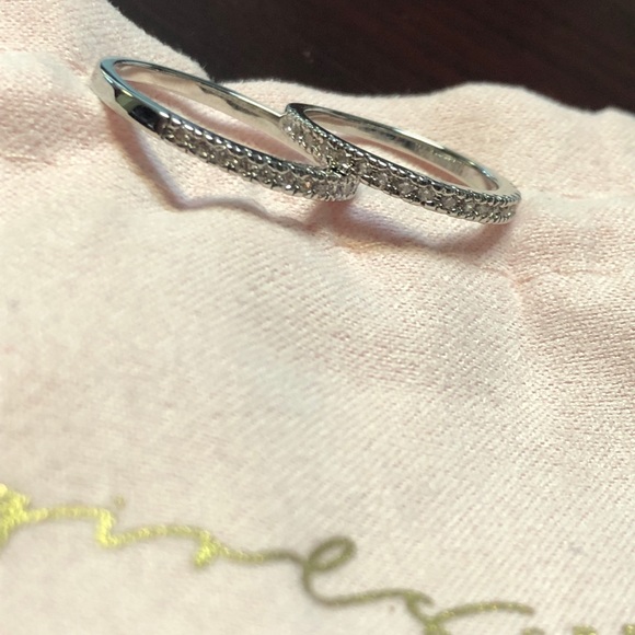 GIRLS CREW Classic Stacking Rings Silver with CZ - Picture 1 of 6